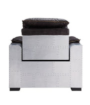 Misezon - Power Motion Recliner - Dark Top Grain Brown Leather & Aluminum - R&R Furniture Gallery (Fountain Valley, CA)