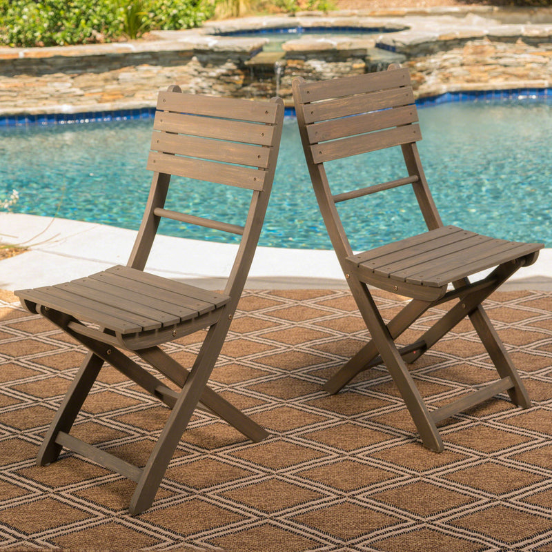 Positano - 4 Piece Foldable Chair - Gray - R&R Furniture Gallery (Fountain Valley, CA)