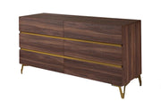 Calabria Modern Walnut Dresser — view 2