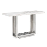 Kingsley Modern Marble & Stainless Steel Console Table — view 5