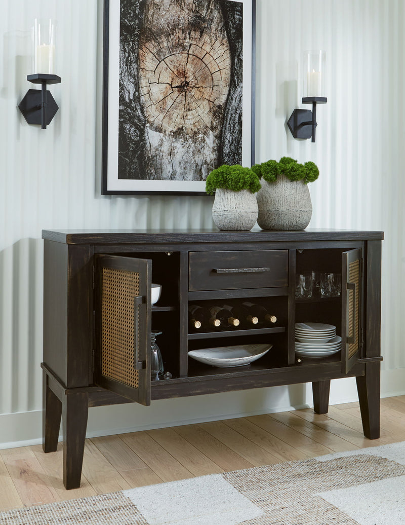 Galliden - Dining Room Server - Black - R&R Furniture Gallery (Fountain Valley, CA)