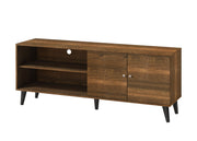 US Pride Amidon TV stand with two storage shelves and one cabinet, modern wooden TV stand for living room organization.