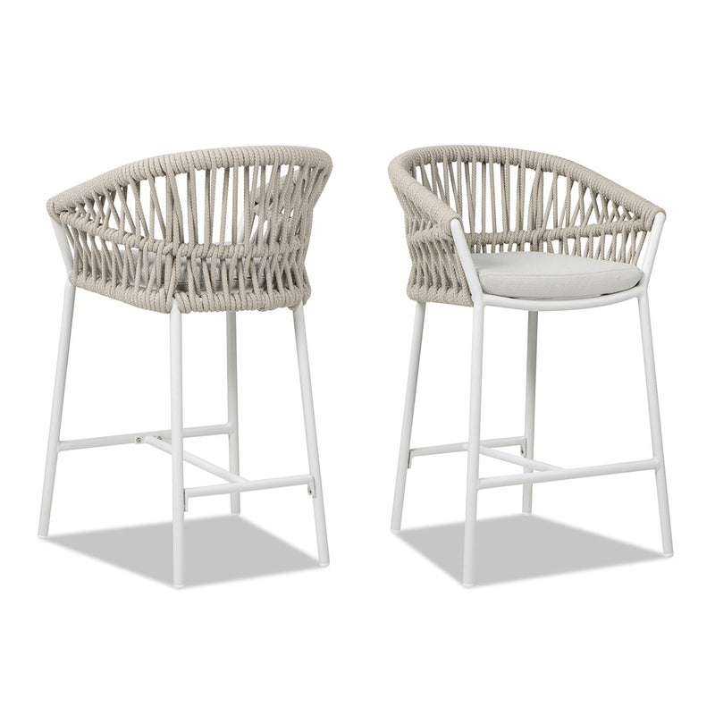 Maiden - Patio Counter Stool Sunproof Olefin (Set of 2) - R&R Furniture Gallery (Fountain Valley, CA)