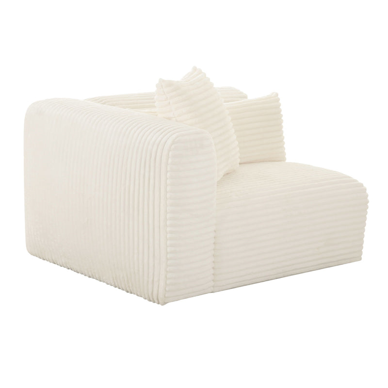 Tarra - Fluffy Oversized Corduroy Modular Corner Chair - R&R Furniture Gallery (Fountain Valley, CA)