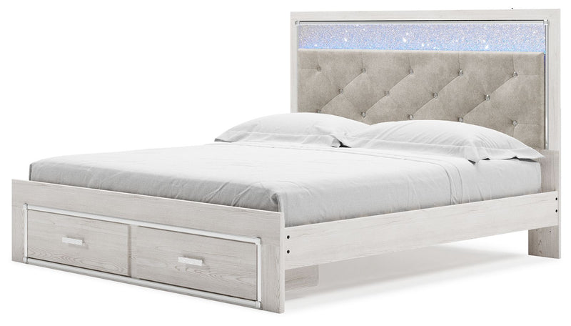 Altyra - King Upholstered Storage Bed - White - R&R Furniture Gallery (Fountain Valley, CA)
