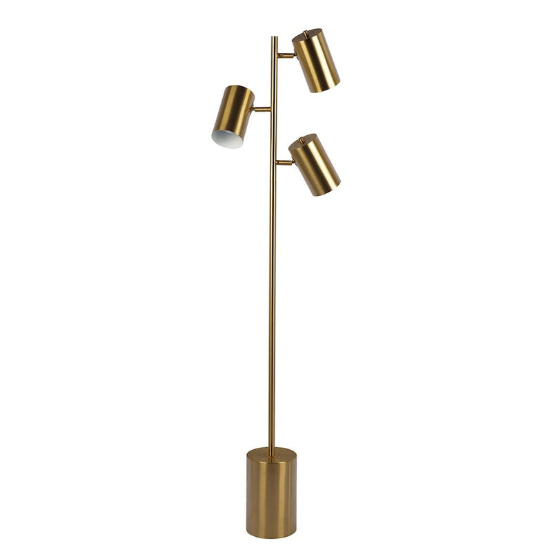 Harmony - Floor Lamp With Rotary Switch Triple Spots Block Base - Gold - R&R Furniture Gallery (Fountain Valley, CA)