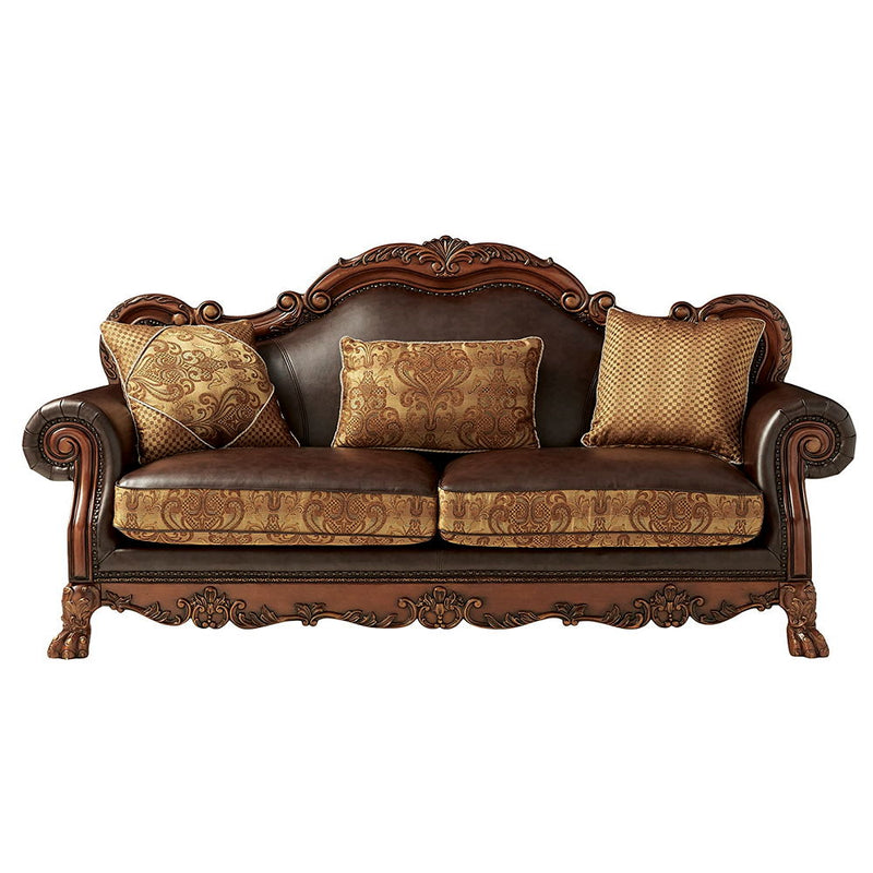 Dresden - Sofa - Bone PU & Gold Patina - R&R Furniture Gallery (Fountain Valley, CA)