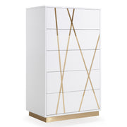 Nixa Modern White & Gold Chest — view 2