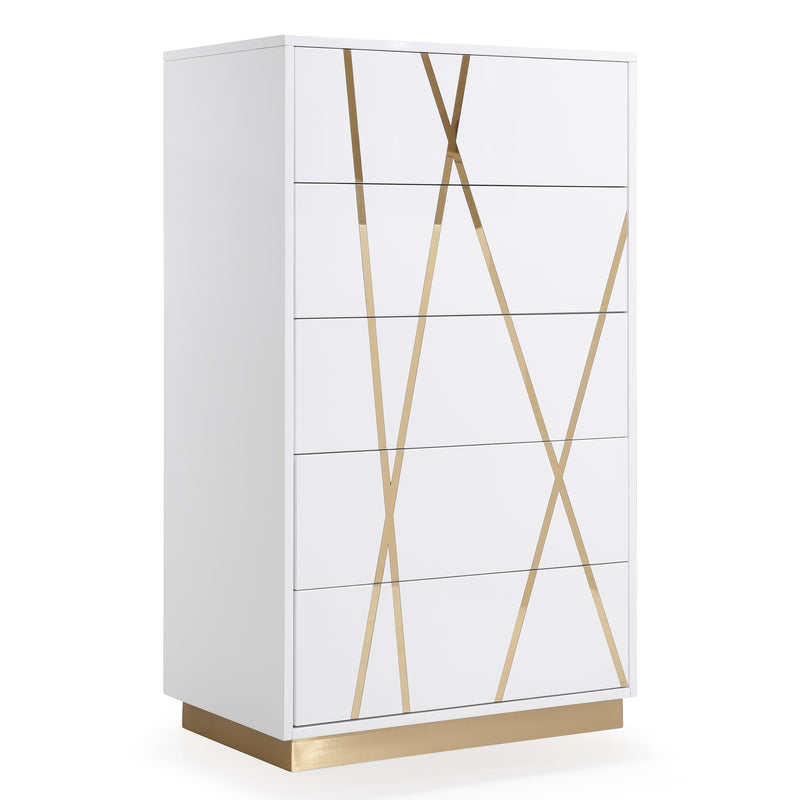Nixa Modern White & Gold Chest — view 2