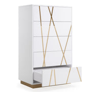 Nixa Modern White & Gold Chest — view 3