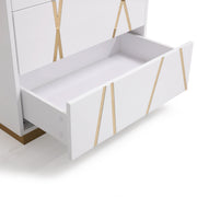 Nixa Modern White & Gold Chest — view 4