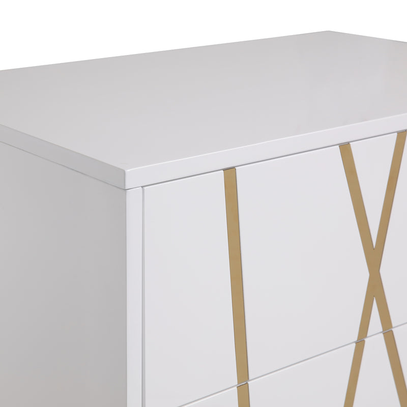 Nixa Modern White & Gold Chest — view 5