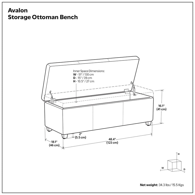 Avalon - Multifunctional Storage Ottoman Bench - R&R Furniture Gallery (Fountain Valley, CA)