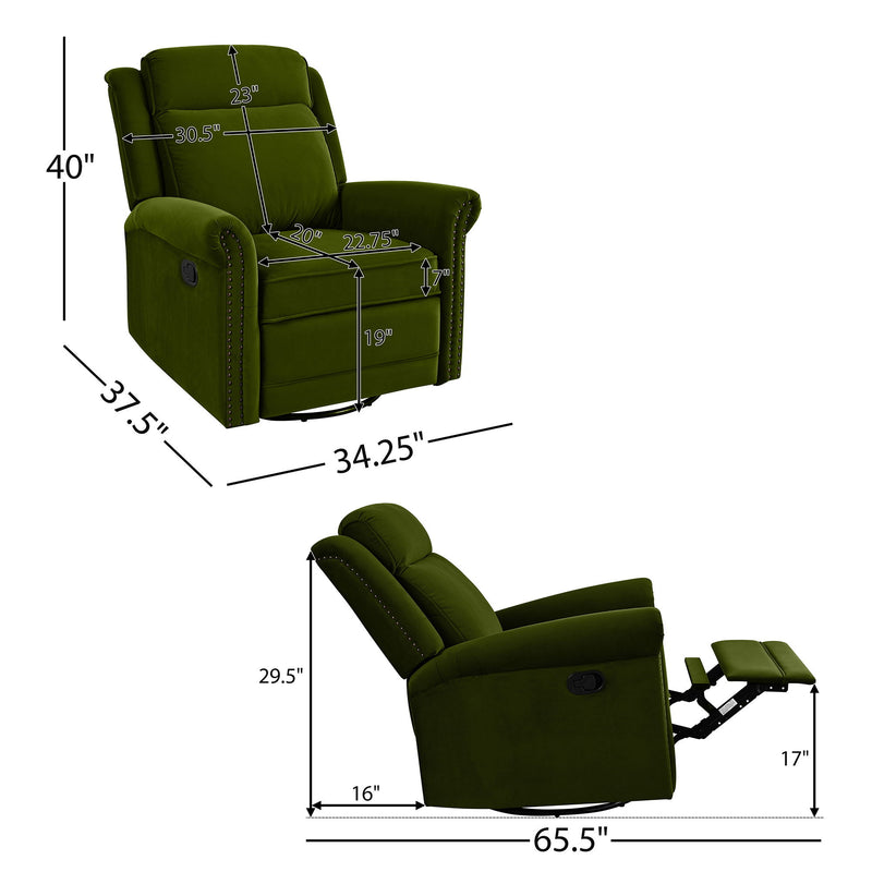 360 Degrees Swivel Recliner Manual Rocking Recliner Home With Adjustable Backrest - R&R Furniture Gallery (Fountain Valley, CA)