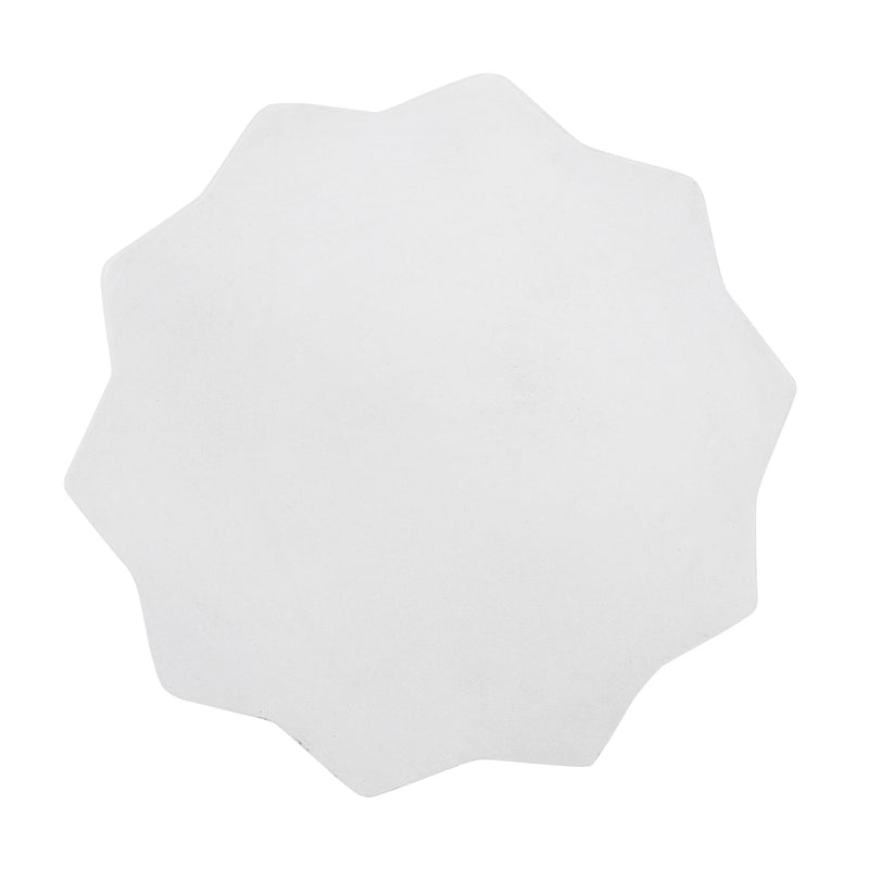 Outdoor lightweight concrete side table by Noble House in antique white, featuring a simple round top and sturdy base.