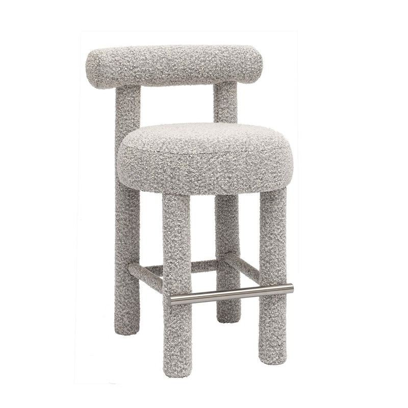 Carmel - Boucle and Solid Wood Counter Stool - R&R Furniture Gallery (Fountain Valley, CA)