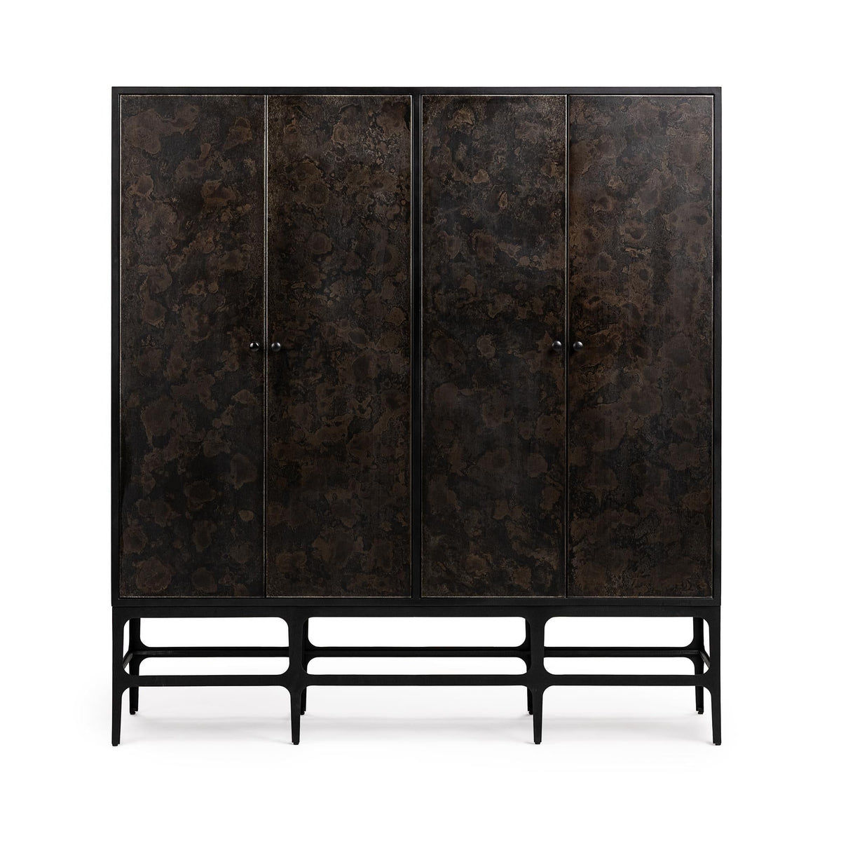 Rust Noir tall accent cabinet by Classic Home, featuring sleek design and spacious storage in a modern, stylish furniture piece.