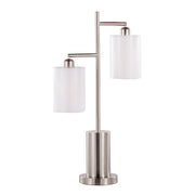 Lumi Source Cannes contemporary table lamp with sleek design and neutral shade sitting on a modern side table.