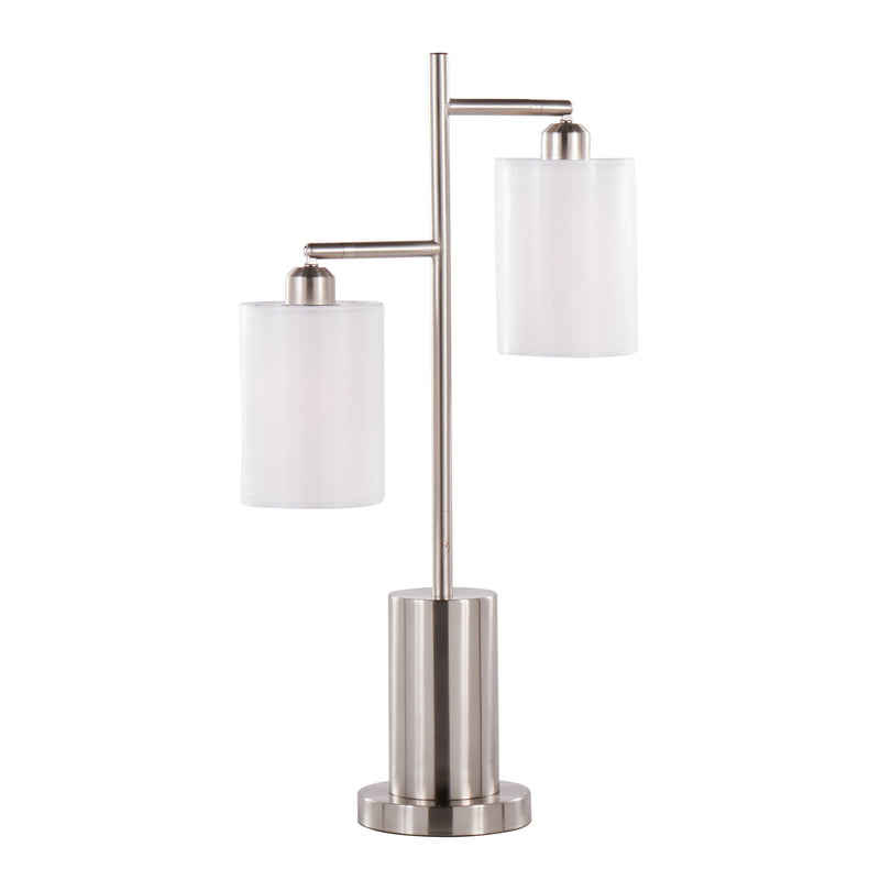 Lumi Source Cannes contemporary table lamp with sleek design and neutral shade sitting on a modern side table.