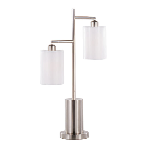 Lumi Source Cannes contemporary table lamp with sleek design and neutral shade sitting on a modern side table.