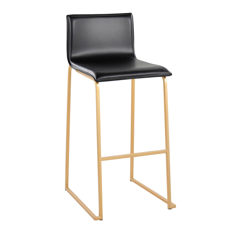 Set of two Lumi Source Mara contemporary upholstered barstools with padded seats and sleek modern design.