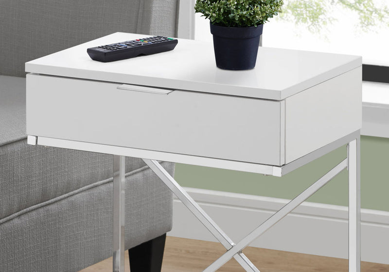 Accent Side Table, Storage Drawer, Spacious Tabletop, Contemporary & Modern - R&R Furniture Gallery (Fountain Valley, CA)