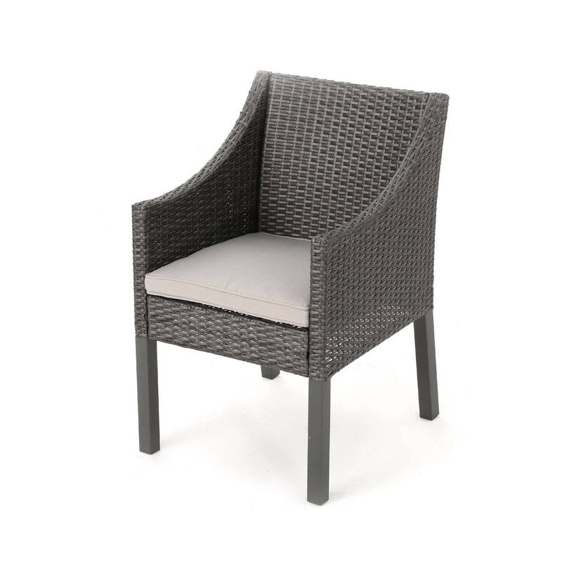 Outdoor Rattan Dining Chair With Straight Legs And Sloped Arms (Sey of 2) - R&R Furniture Gallery (Fountain Valley, CA)