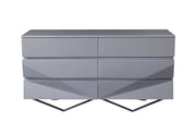 Duke Modern Grey & Black Gun Chrome Dresser