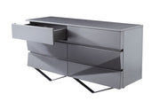 Duke Modern Grey & Black Gun Chrome Dresser — view 3