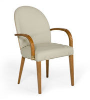 Rexford Modern Taupe & Walnut Dining Armchair — view 5
