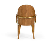 Rexford Modern Beige & Walnut Dining Armchair — view 3