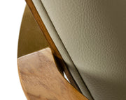 Rexford Modern Beige & Walnut Dining Armchair — view 4