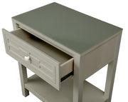 Dylan - Wooden End Side Table Nightstand With Glass Top And Drawer - R&R Furniture Gallery (Fountain Valley, CA)