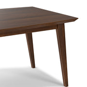 Simpli-Home Draper rectangular dining table with wooden top and sturdy legs, perfect for family meals and casual dining.