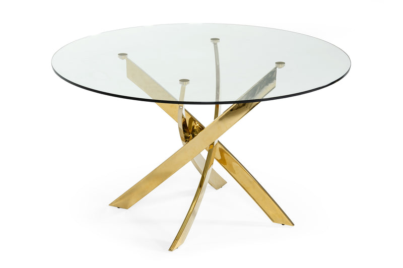 Pyrite - Modern Round Glass Dining Table — view 3