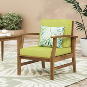 Noble House Perla contemporary arm chair with water-resistant cushion, featuring modern design and plush seating.