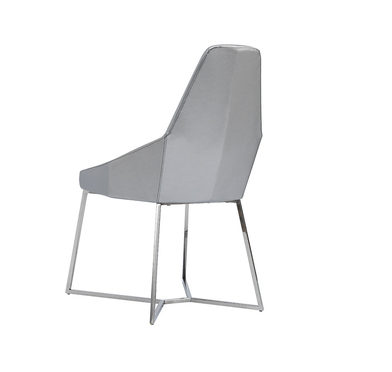 Sarah Modern Pearl Grey Leatherette Dining Chair (Set of 2) — view 4