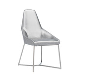 Sarah Modern Pearl Grey Leatherette Dining Chair (Set of 2) — view 5