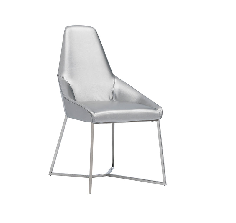 Sarah Modern Pearl Grey Leatherette Dining Chair (Set of 2) — view 5