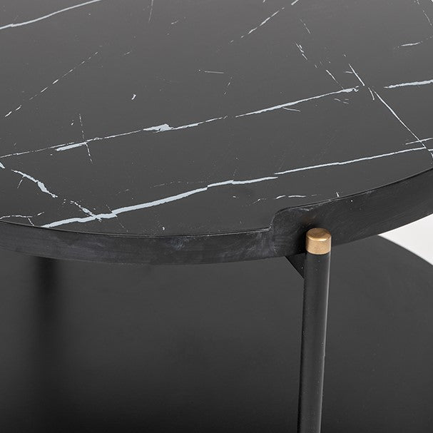 Randal Modern Round Black Metal Coffee Table — view 3