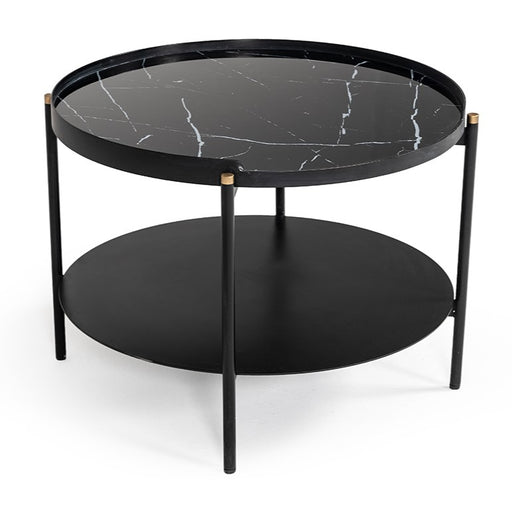 Randal Modern Round Black Metal Coffee Table