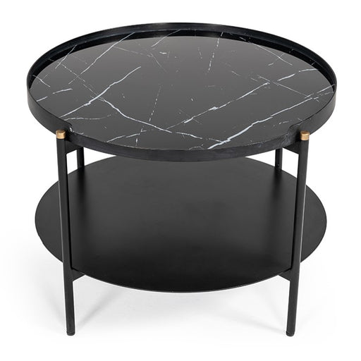 Randal Modern Round Black Metal Coffee Table — view 2