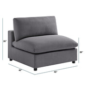Cassandra - Armless Slipper Chair - Charcoal Gray - R&R Furniture Gallery (Fountain Valley, CA)
