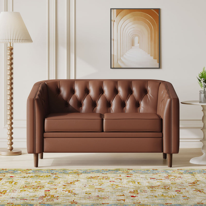 Sophisticated Loveseat With Diamond Stitched Detailing - R&R Furniture Gallery (Fountain Valley, CA)