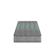 Restonic Comfort Care 13-inch hybrid mattress with plush comfort, showcasing the soft, quilted surface and supportive layers.