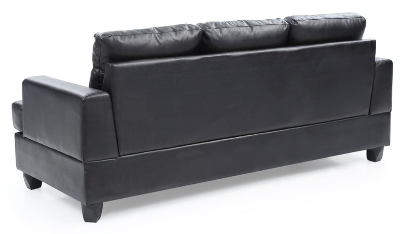 Glory Furniture Sandridge stationary sofa with plush cushions and modern design, shown in a cozy living room setting.