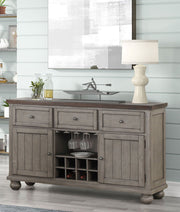 Rustic 2 Tone Sever With Powerpack - Gray - R&R Furniture Gallery (Fountain Valley, CA)