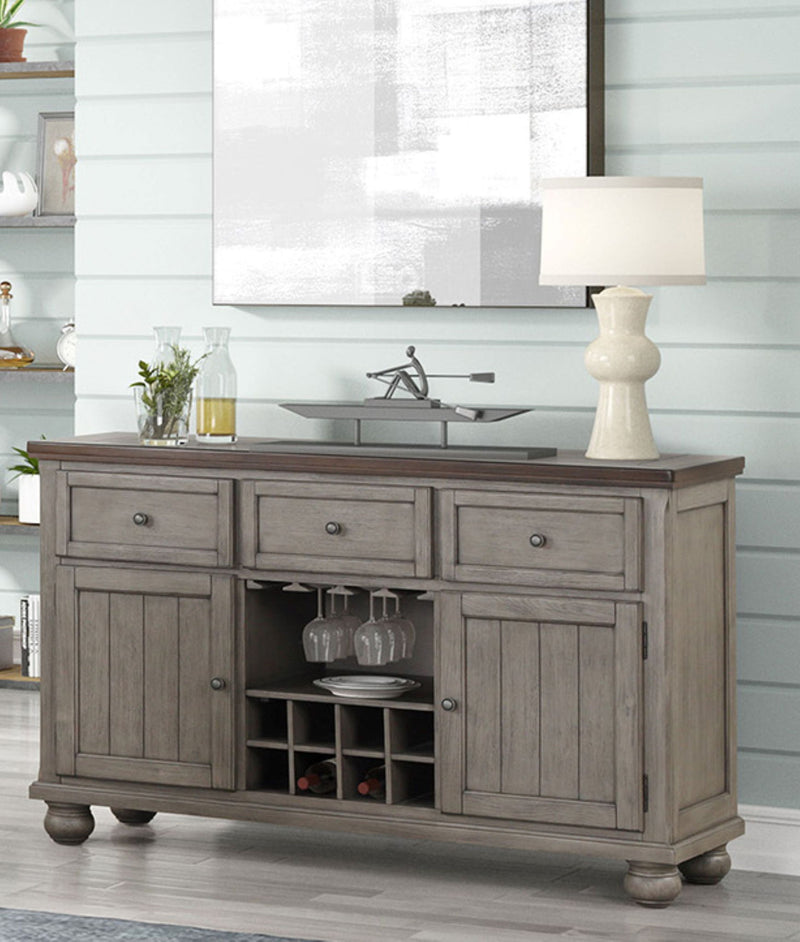 Rustic 2 Tone Sever With Powerpack - Gray - R&R Furniture Gallery (Fountain Valley, CA)