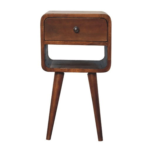 Mini Chestnut Curve Lower Bedside Nifhtstand - R&R Furniture Gallery (Fountain Valley, CA)