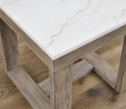 Loyaska - Square End Table - Brown / Ivory - R&R Furniture Gallery (Fountain Valley, CA)